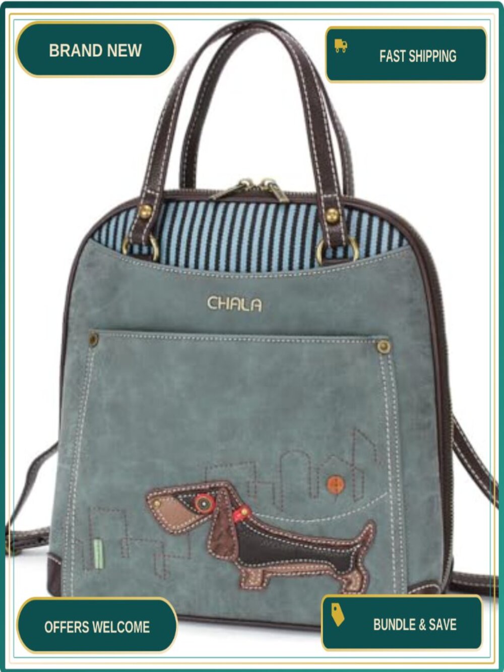 Convertible Backpack Purse Faux Leather Canvas Women Shoulder Bag